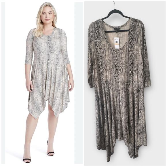 Jessica Simpson Dresses & Skirts - NEW Jessica Simpson Plus Size Kaelin 3/4 Sleeve Handkerchief Hem Dress, size 3X